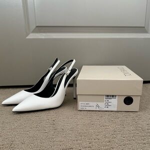 ASTI Tony Bianco White Slingback Heels